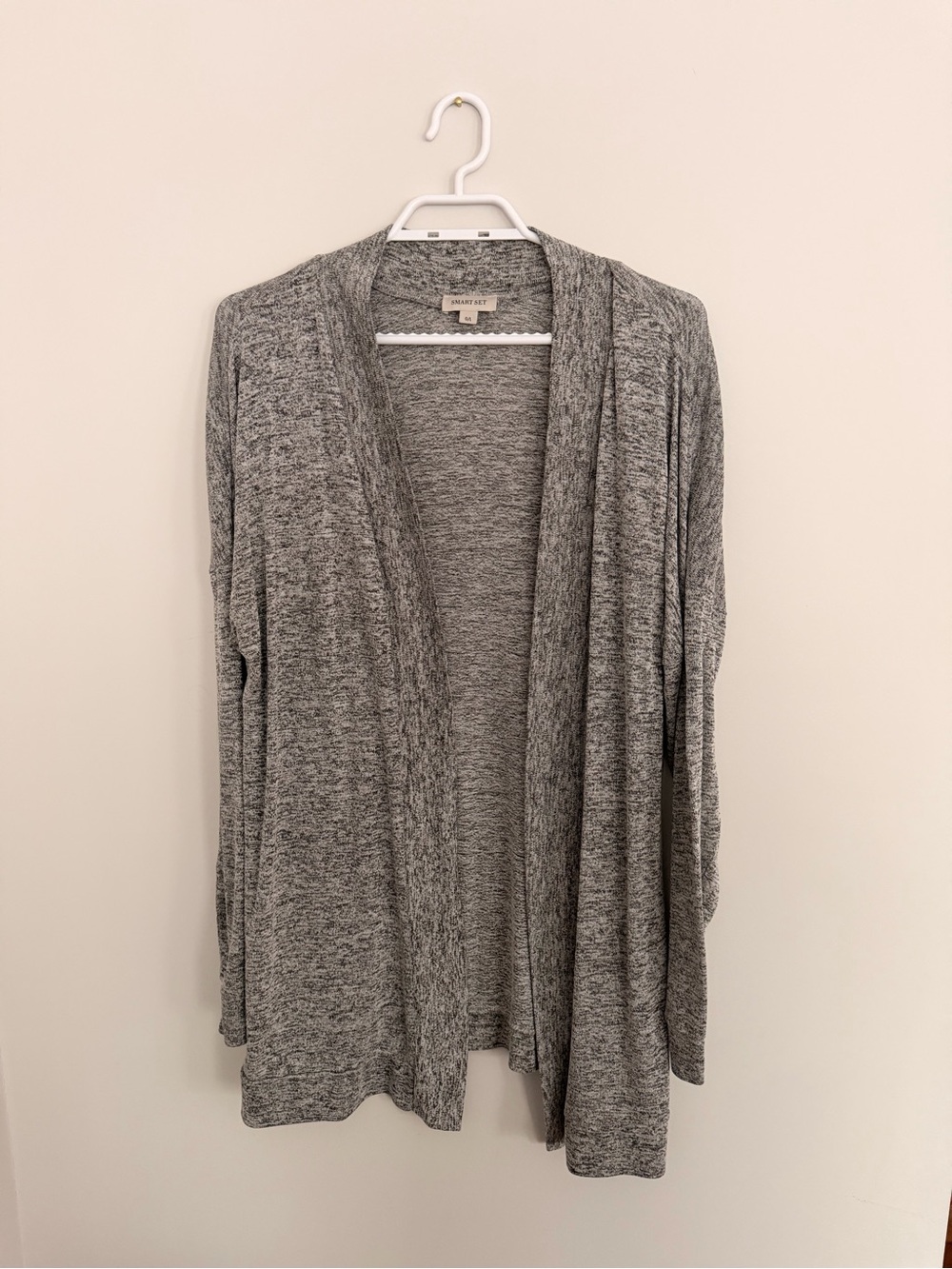 Smart Set Open-Front Draped Cardigan - Gray